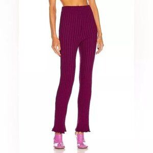 Women's Purple Ribbed Knit Pants